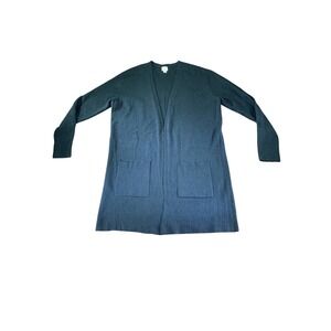 A New Day Women's M Medium Black‎ Open Front Cardigan Sweater Pockets Knit